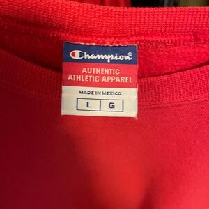 Red Champion sweatshirt from the early 00’s
